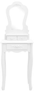 VidaXL fehér császárfa fésülködőasztal-szett ülőkével 50 x 59 x 136 cm