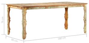 VidaXL tömör újrahasznosított fa étkezőasztal 180 x 90 x 76 cm