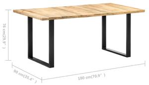 VidaXL tömör mangófa étkezőasztal 180 x 90 x 76 cm