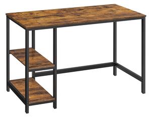 Íróasztal / számítógépasztal polcokkal - Vasagle Loft - 120 x 60 cm