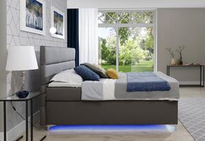 BASILIO kárpitozott ágy, LED világítással, 160x200 cm, soft 029