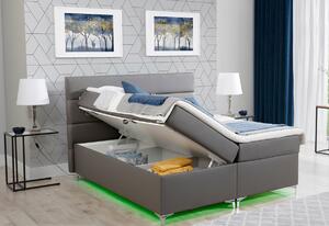 BASILIO kárpitozott ágy, LED világítással, 180x200 cm, sawana 05