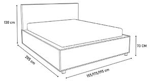 BASILIO kárpitozott ágy, LED világítással, 180x200 cm, sawana 05