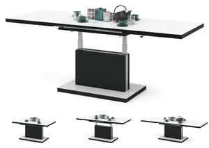 ASTON fehér+fekete, összecsukható és kihajtható asztal