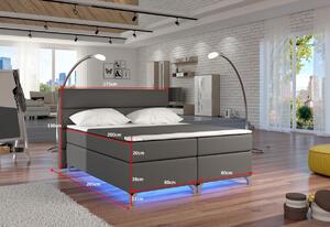 AMADEO kárpitozott ágy, LED nélkül, 140x200 cm, sawana 21