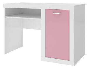 JAKUB Color gyerek íróasztal, fehér/rózsaszín
