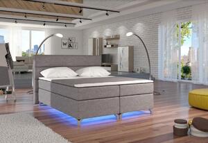BASILIO kárpitozott ágy, LED világítással, 160x200 cm, sawana 05
