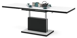 PRESTIGE ASTON fehér+fekete, összecsukható és kihajtható asztal