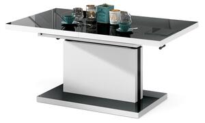 ASTON fekete fény+fehér, összecsukható és kihajtható asztal