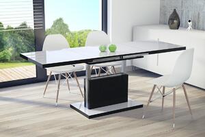 ASTON fehér fény/fekete fény, összecsukható és kihajtható asztal