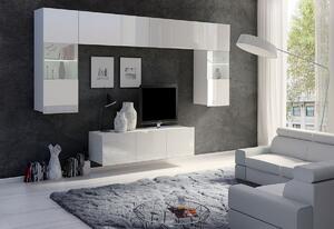 BRINICA NR2 nappali fal, fekete/magasfényű fekete + fehér/magasfényű fehér