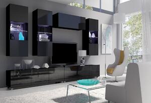 BRINICA NR5 nappali fal, fekete/magasfényű fekete + fehér/magasfényű fehér