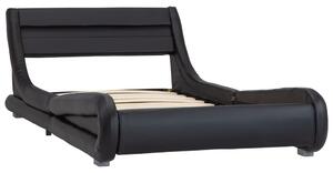 VidaXL fekete LED-es műbőr ágykeret 100 x 200 cm
