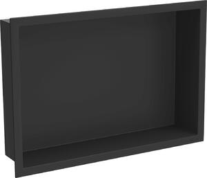 Mexen X-Wall-R, falra szerelhető polc gallérral 45 x 30 cm, fekete matt, 1970453010