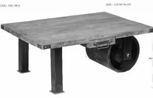 IRON Dohányzóasztal 110x80 cm, mangó, szürke