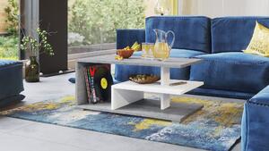 Mazzoni LINK beton (szürke) / fehér, dohányzóasztal