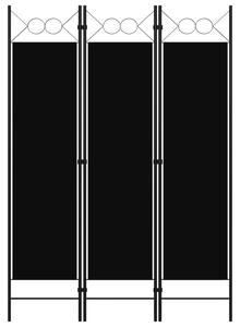 VidaXL fekete 3 paneles paraván 120 x 180 cm