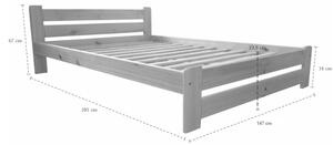 P/ HEUREKA ágy + matrac + ágyrács AJÁNDÉK, 140x200 cm, natúr-lakk