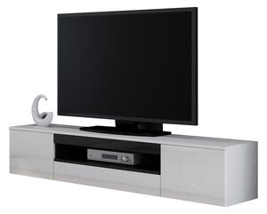 MEBLINE Függesztett TV szekrény VIVA 1 fehér fényes / fekete fényes