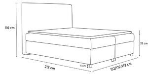 FOX 5 kárpitozott ágy + ágyrács + matrac, malmo 61, 140x200 cm