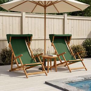 VidaXL Hintaágy 2 pcs 3 Pozíció Tömör Eukaliptusz Fa Zöld