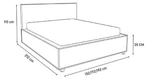 FOX 4 kárpitozott ágy, malmo 61, 140x200 cm