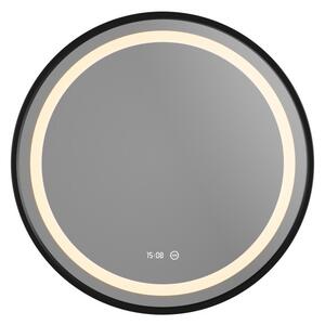 Welland Type-2F LED tükör - fényerő + színhőfok állítás + óra - Ø 60 cm