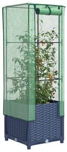 Rattan megjelenésű magaságyás melegháztakaróval 40x40x139 cm
