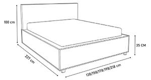 Kárpitozott ÁGY NYSA + matrac DE LUX, 120x200, madryt 1100