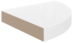 VidaXL magasfényű fehér MDF lebegő sarokpolc 25 x 25 x 3,8 cm