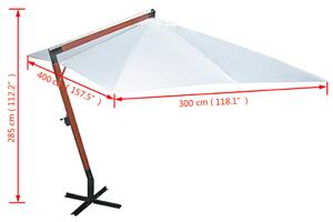 VidaXL fehér napernyő 300 x 400 cm
