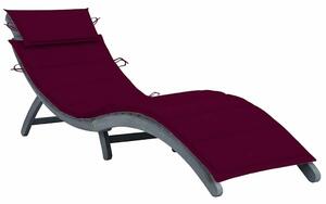 VidaXL Akácfa Napozóágy - 190cm - Szürke
