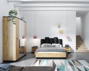 MEBLINE Hálószobabútor INES 3 tölgy Artisan / fekete matt