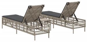 VidaXL Polyrattan Napozóágy Szett - 2 db