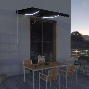 VidaXL antracit szélérzékelős és LED-es behúzható napellenző 300x250cm