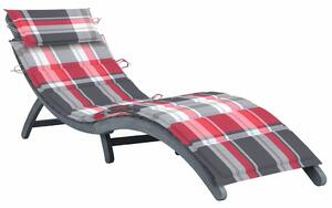 VidaXL Akácfa Napozóágy - 190cm - Szürke