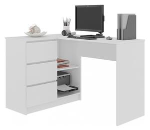 KORDA B16 íróasztal, 124,5x77x50, fehér, balos