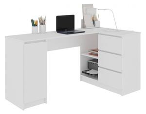 KORDA B20 íróasztal, 155x77x85/48,5, fehér, jobbos