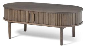 Sötét natúr színű dohányzóasztal tölgyfa dekorral 60x120 cm Meta – Unique Furniture