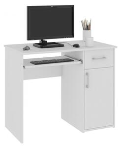 SPIN íróasztal, 90x74x50, magasfényű fehér