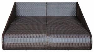 VidaXL barna polyrattan kerti ágy 201 x 139 cm