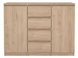 Natúr színű komód tölgyfa dekorral 121x91x50 cm Naia – Tvilum