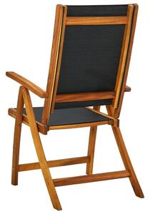 VidaXL 2 db összecsukható tömör akácfa és textilén kerti szék
