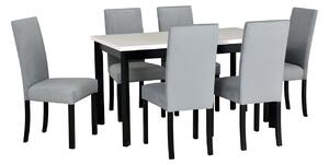 MEBLINE Asztal MODENA 1P + 6 Székek ROMA 2 - Készlet DX36