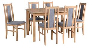 MEBLINE Asztal ALBA 1 + 6 Székek BOS 14 - Készlet DX19