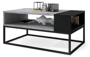 LYNX beton / fekete, dohányzóasztal, modern, loft