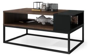 LYNX barna tölgy / fekete, dohányzóasztal, modern, loft