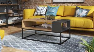 LYNX tölgy artisan / antracit, dohányzóasztal, modern, loft
