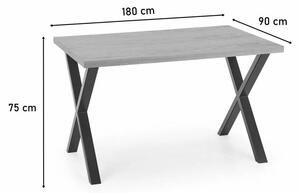 MAXIMUS Y etkezőasztal tömörfa, 180x75x90 cm, akác tömörfa