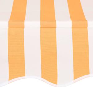 VidaXL narancssárga-fehér csíkos kézzel feltekerhető napellenző 300 cm